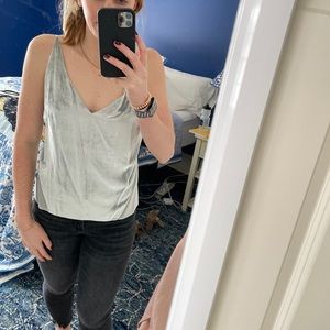 TAGS STILL ON JBRAND Silver Velvet Tank